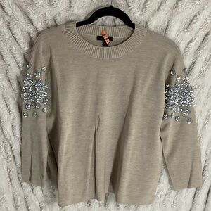 J. Crew Sequin Floral Knit Sweater